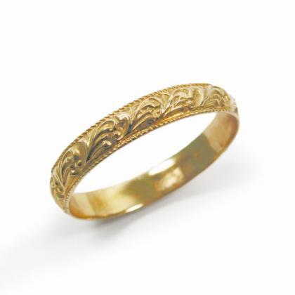 Moroccan Gold Floral Design Ring. Gold Wedding..