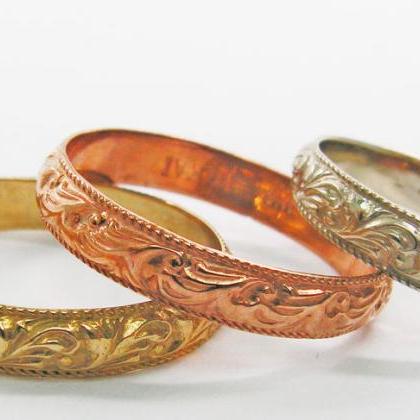 Moroccan Gold Floral Design Ring. Gold Wedding..
