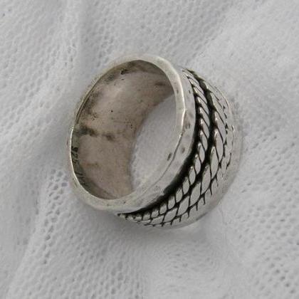 Amazing Wide Sterling Silver Spinner Ring. Unisex..