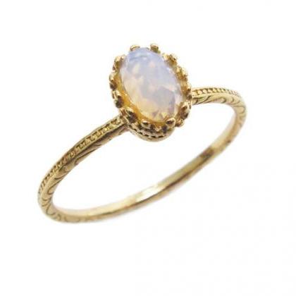 Oval Opalite Gold Ring. Gift For Her, Gold Ring,..