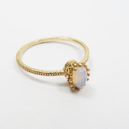 Oval Opalite Gold Ring. Gift For Her, Gold Ring,..