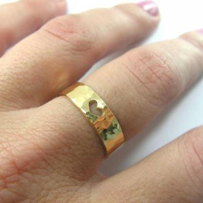 Gold Heart Ring. Heart Gold Ring. Gold Jewelry,..