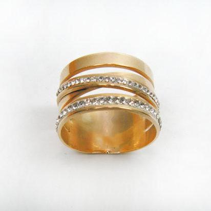 Gold Ring. Crystals Gold Ring. Gold Jewelry,..