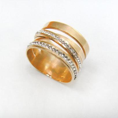 Gold Ring. Crystals Gold Ring. Gold Jewelry,..