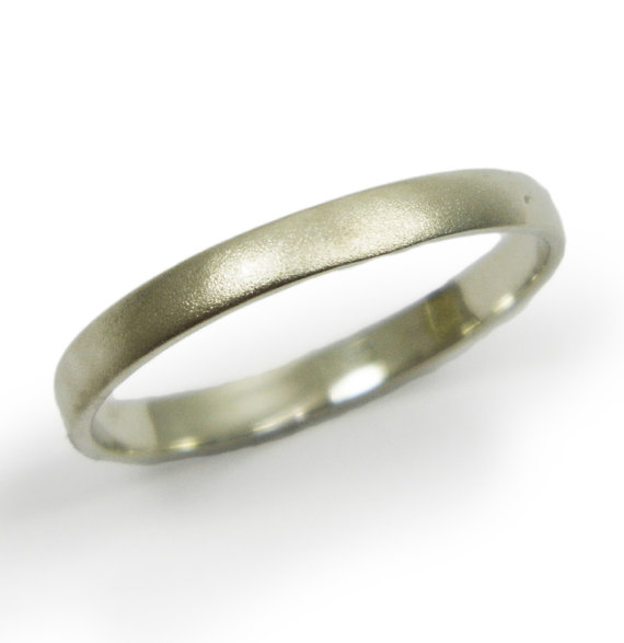 Gold Wedding Band. 14k White Gold Round 3 Mm Wedding Band (gr-9368-1498), Matte Wedding Ring, Wedding Ring, Men Women Wedding Ring