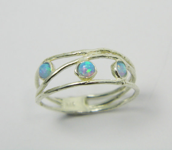 Opal Ring. Opals Sterling Silver Ring. Birthday Gift For Her, Romantic Gift Ideas, Every Day Rings, Opal Jewelry