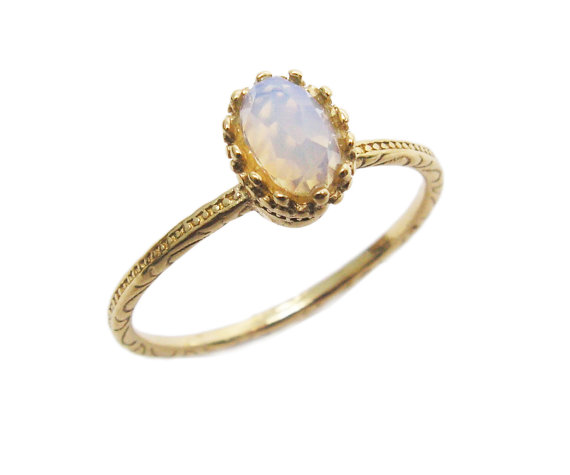 Oval Opalite Gold Ring. Gift For Her, Gold Ring, Unique Ring, Trendy Jewelry, Gift Idea, Everyday Jewelry.