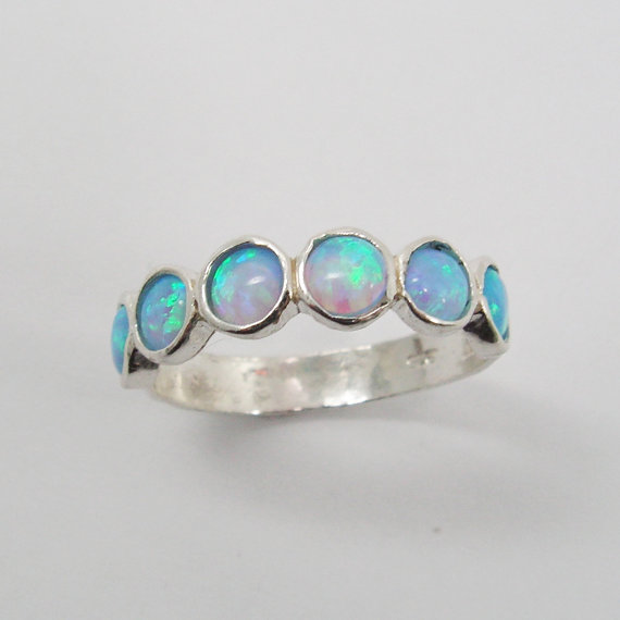 Opal Sterling Silver Ring (sr-9531). Birthday Gift For Her, Romantic Gift Ideas, Opal Jewelry, Bohochic Jewelry
