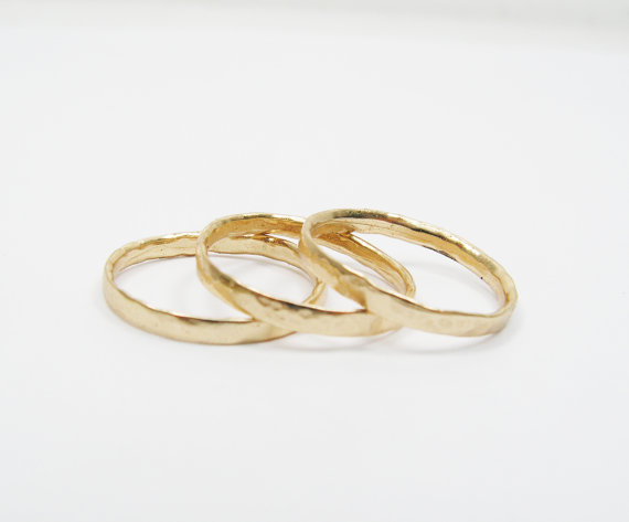 Knuckle Gold Rings-set Of 3 Rings. Dainty Knuckle Gold Bands.trendy Gold Ring, Trendy Jewelry, Knuckle Ring, Gift For Her